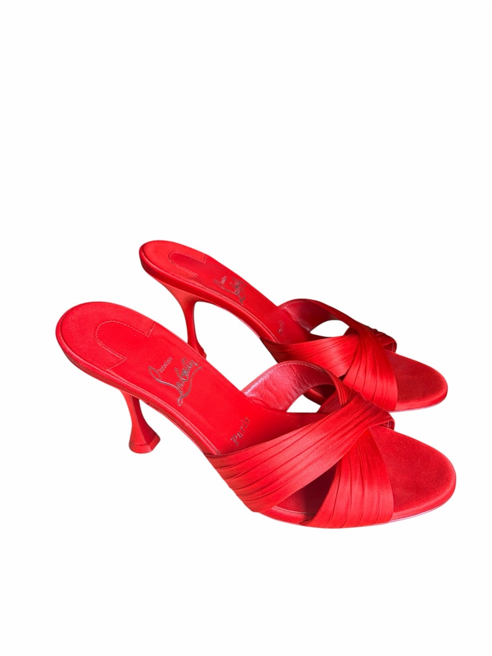 Christian Louboutin Nicol is back 85mm satin heels RETAIL 995 - Picture 6 of 9